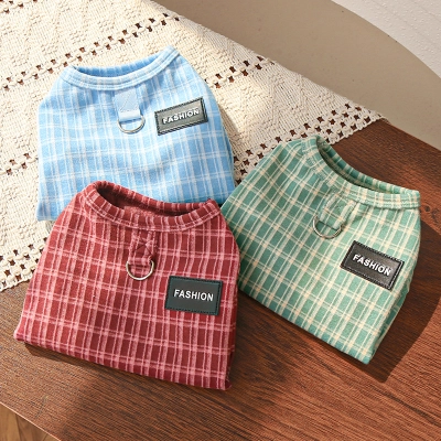 Pet Fashion Label Shirt Classic Grid Pattern 02