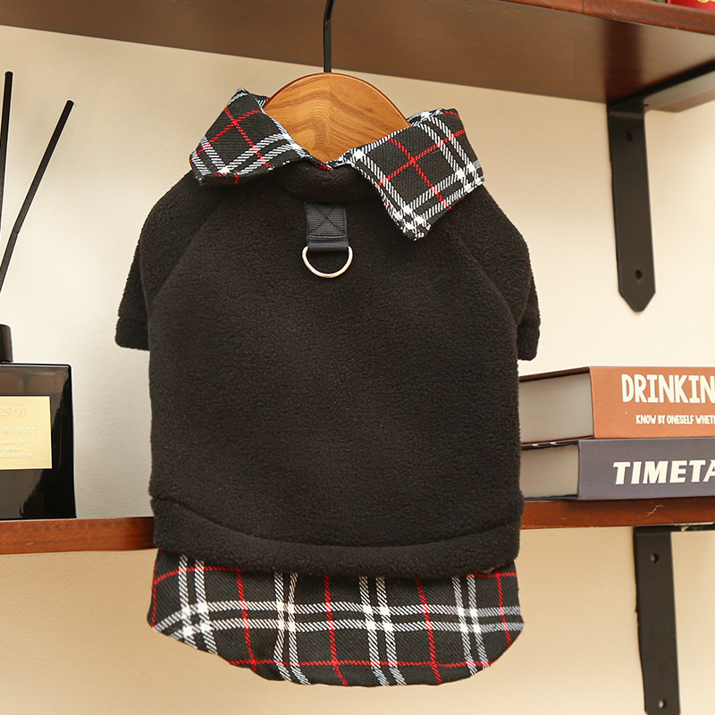 Pet Plaid Outfit Set School Style Design