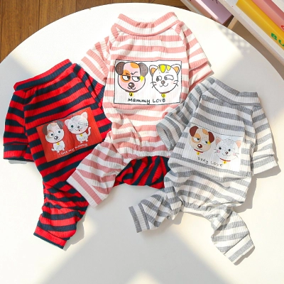 Pet Pajama Set Striped Pattern Design 02