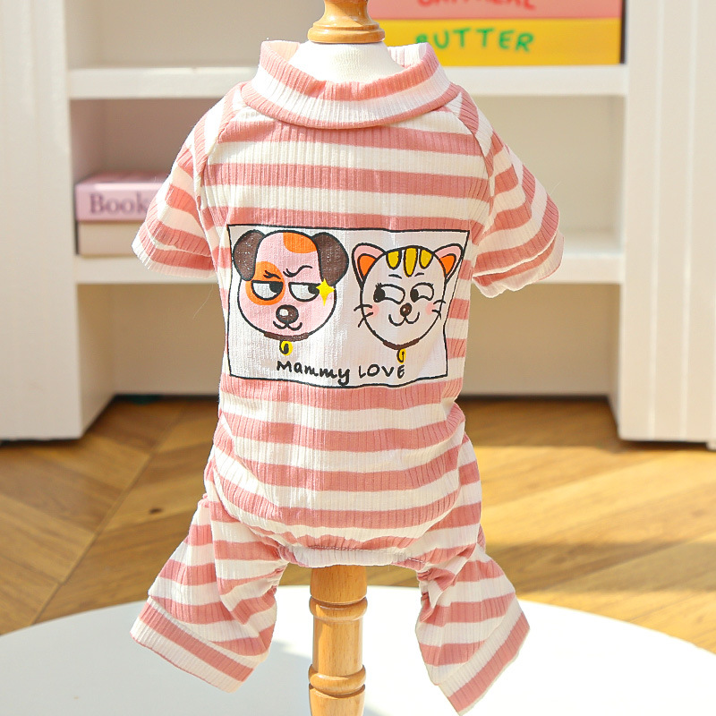 Pet Pajama Set Striped Pattern Design