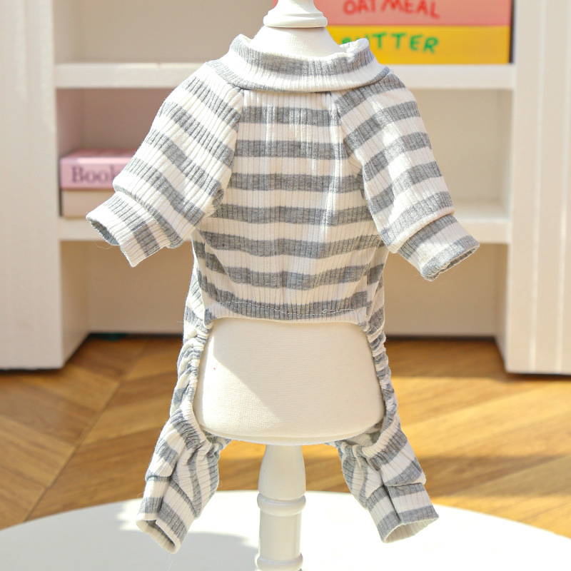 Pet Pajama Set Striped Pattern Design
