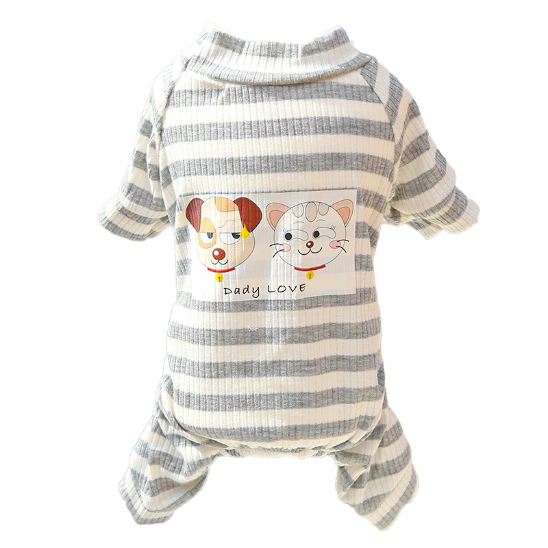 Pet Pajama Set Striped Pattern Design