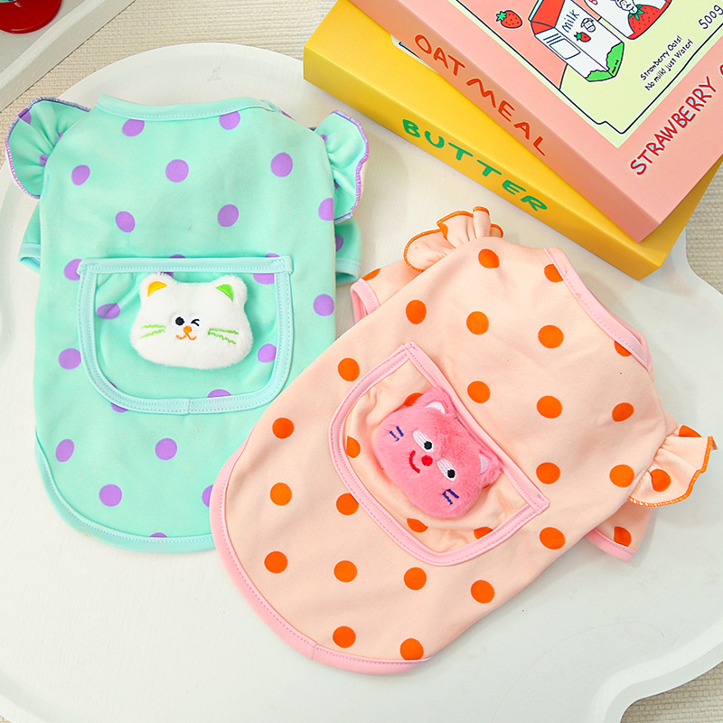 Pet Shirt Set Polka Dot Pattern Design