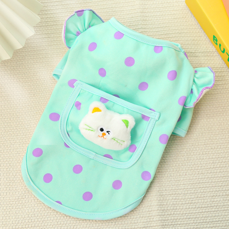Pet Shirt Set Polka Dot Pattern Design