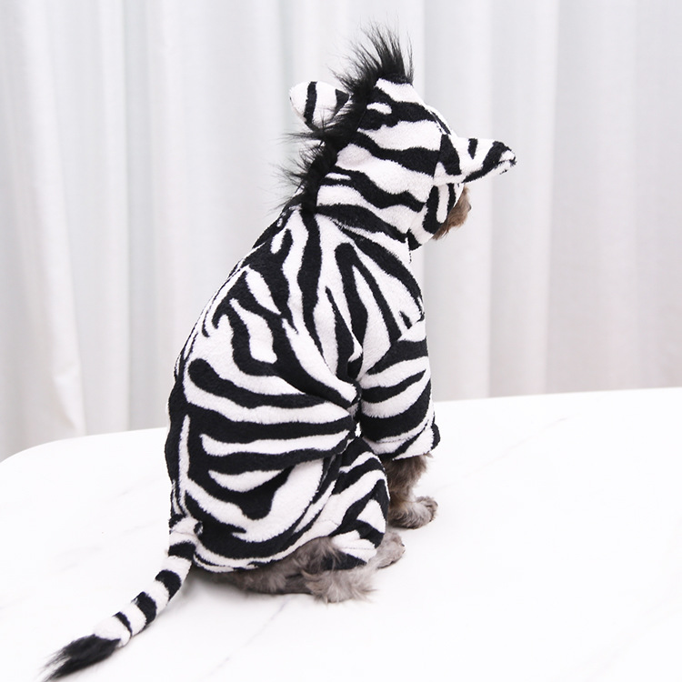 Pet Zebra Costume Flannel Fabric Design