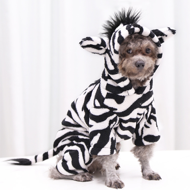 Pet Zebra Costume Flannel Fabric Design