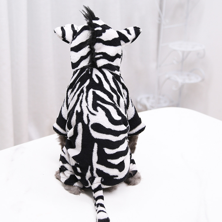 Pet Zebra Costume Flannel Fabric Design
