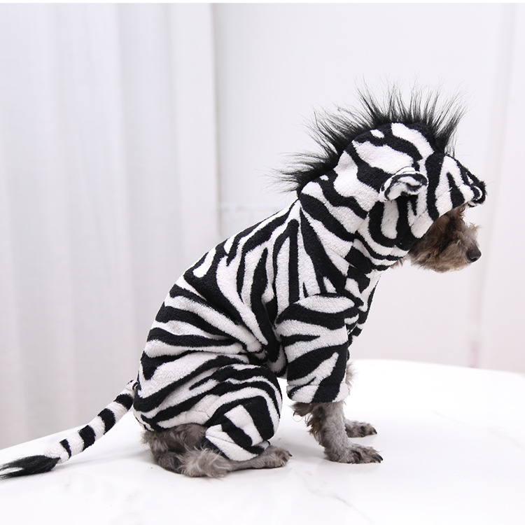 Pet Zebra Costume Flannel Fabric Design