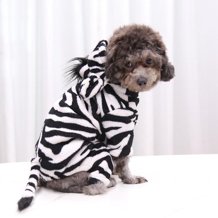 Pet Zebra Costume Flannel Fabric Design