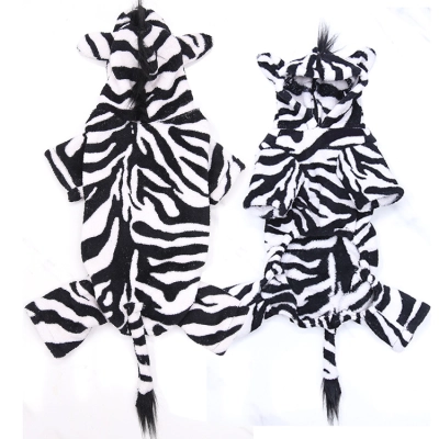 Pet Zebra Costume Flannel Fabric Design 01
