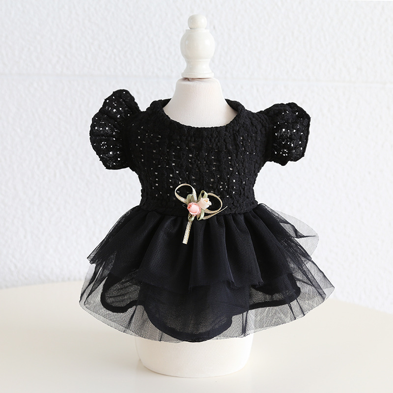 Pet Lace Dress Hollow Floral Pattern