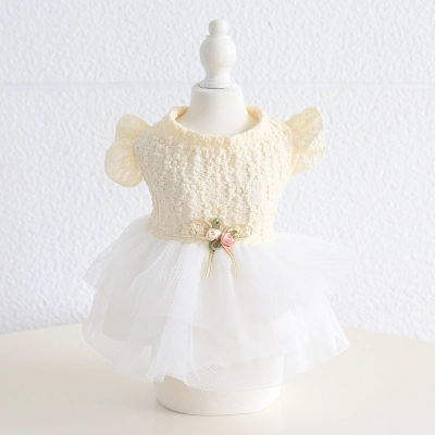 Pet Lace Dress Hollow Floral Pattern 02