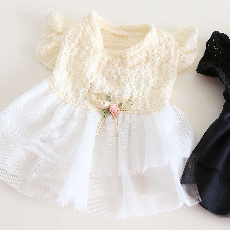 Pet Lace Dress Hollow Floral Pattern