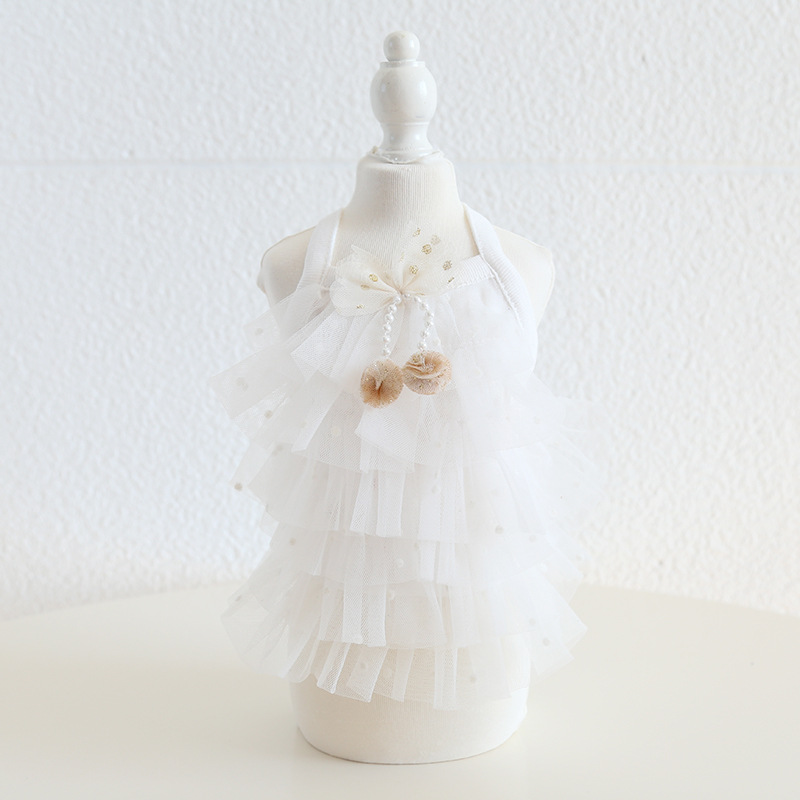 Pet Wedding Dress Velvet Dot Skirt