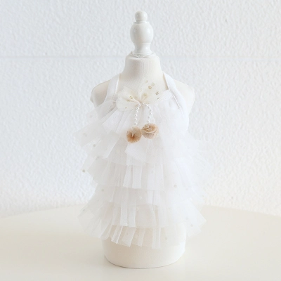Pet Wedding Dress Velvet Dot Skirt 02