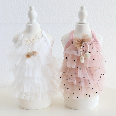 Pet Wedding Dress Velvet Dot Skirt 01
