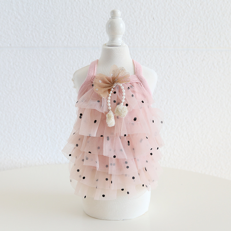 Pet Wedding Dress Velvet Dot Skirt