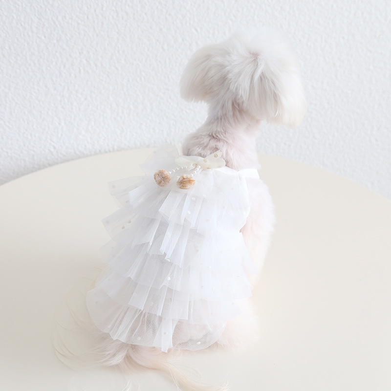 Pet Wedding Dress Velvet Dot Skirt