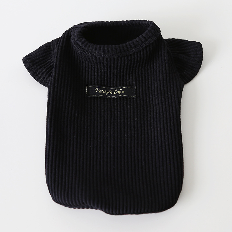 Pet Ribbed Knit Top Wing Sleeve