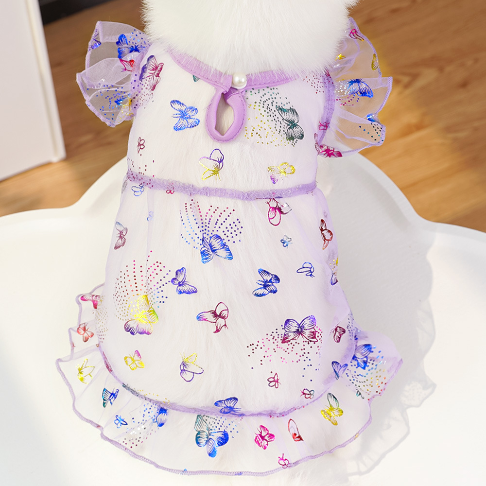 Pet Butterfly Dress Mesh Sleeve Design
