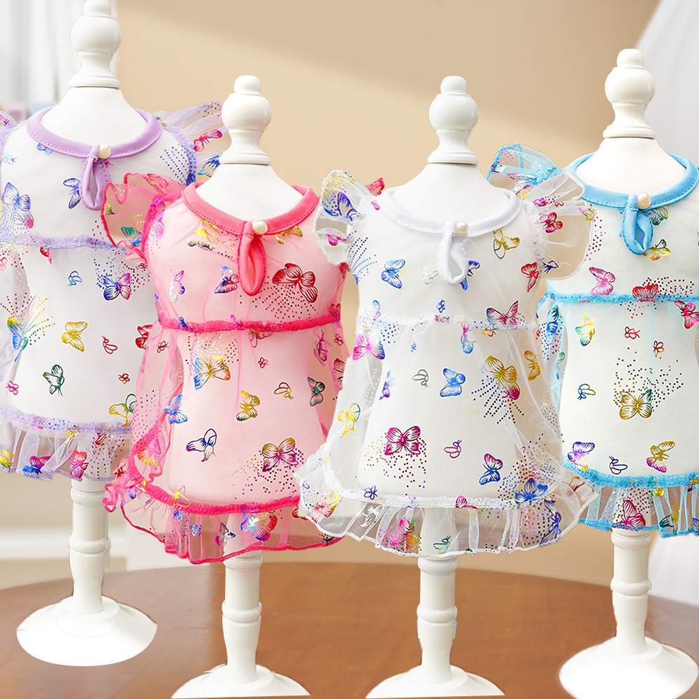Pet Butterfly Dress Mesh Sleeve Design