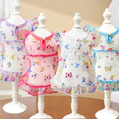 Pet Butterfly Dress Mesh Sleeve Design 01