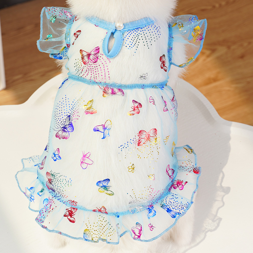 Pet Butterfly Dress Mesh Sleeve Design