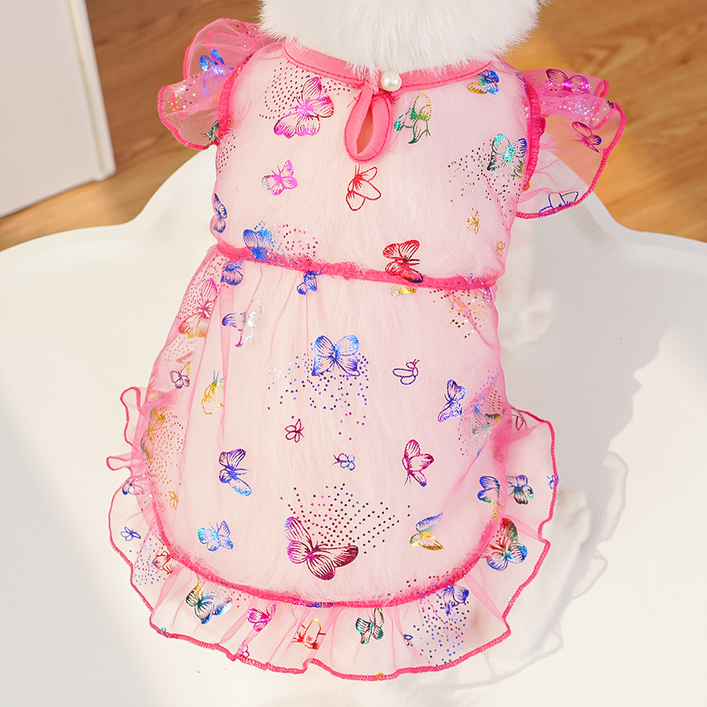 Pet Butterfly Dress Mesh Sleeve Design