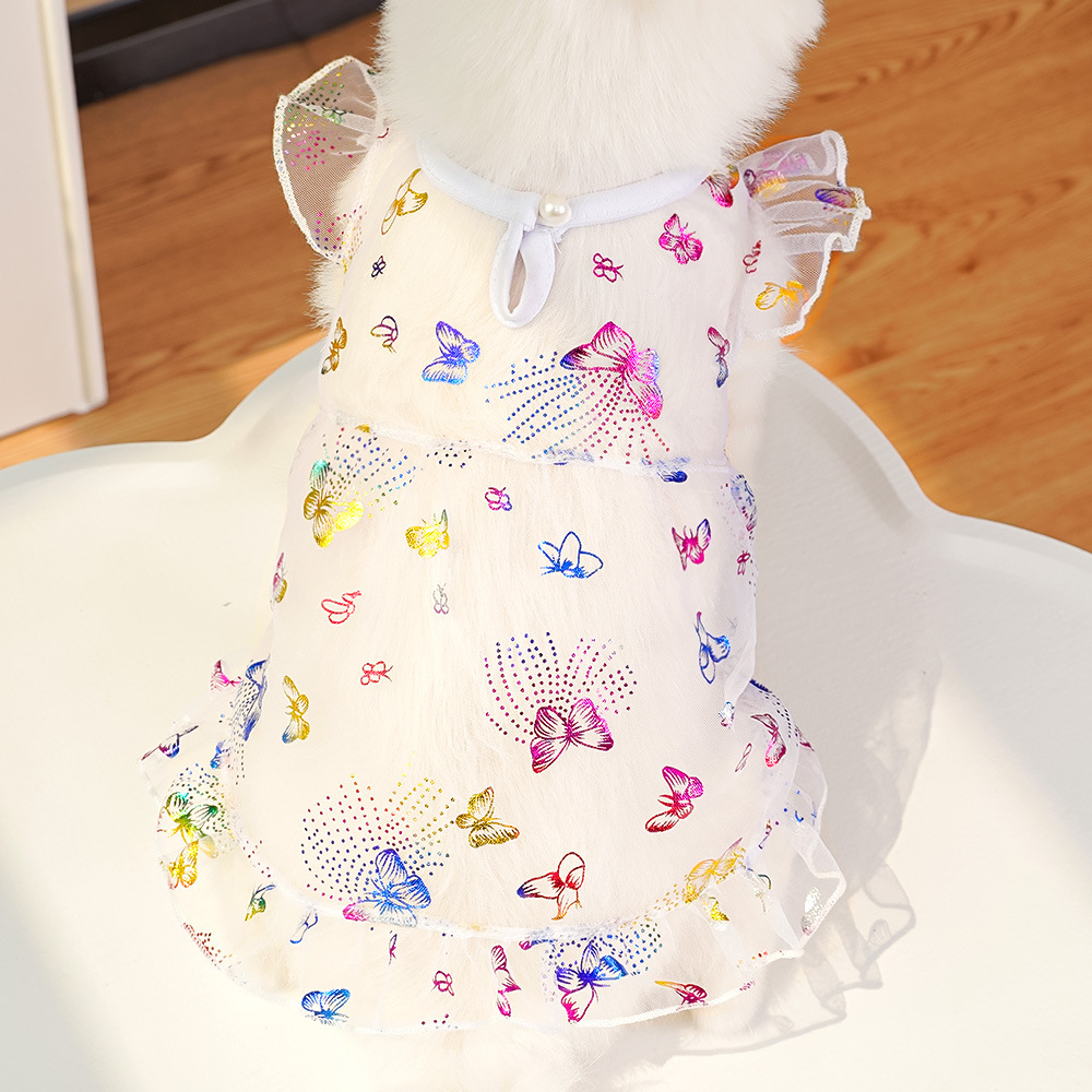 Pet Butterfly Dress Mesh Sleeve Design