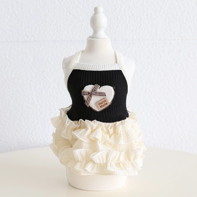 Pet Knit Dress Layered Ruffle Skirt 02