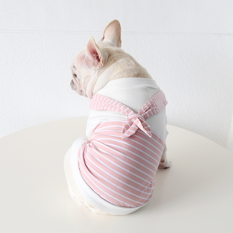 Pet Striped Vest Bow Back Design