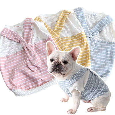Pet Striped Vest Bow Back Design 01