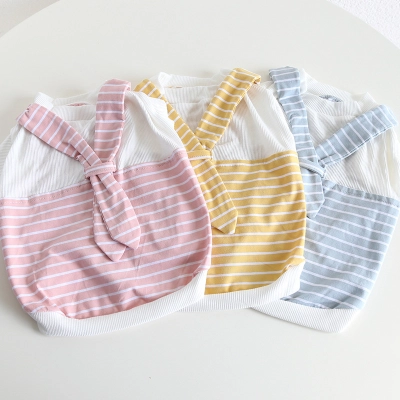 Pet Striped Vest Bow Back Design 02
