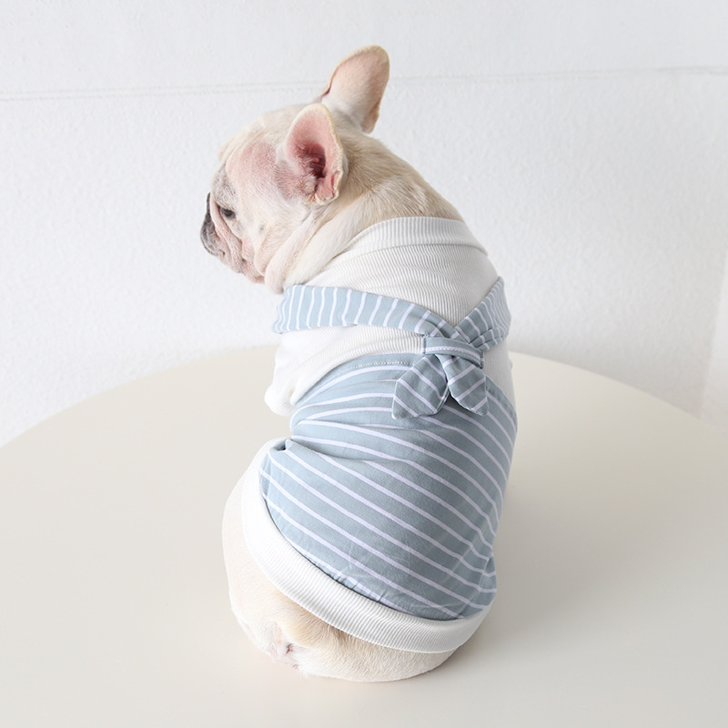 Pet Striped Vest Bow Back Design