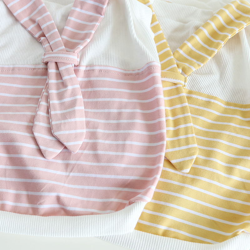 Pet Striped Vest Bow Back Design
