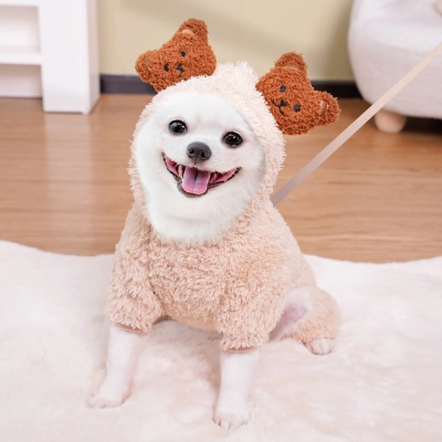 Pet Animal Hoodie Set Soft Plush Fabric 02