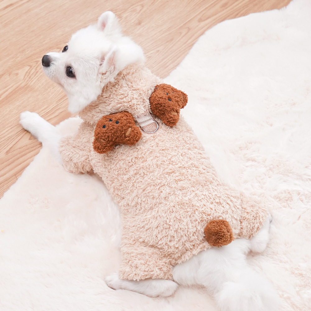 Pet Animal Hoodie Set Soft Plush Fabric