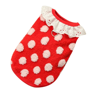 Pet Dot Dress Lace Collar Design 01