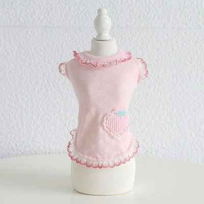 Pet Fruit Vest Lace Trim Knit Fabric 02