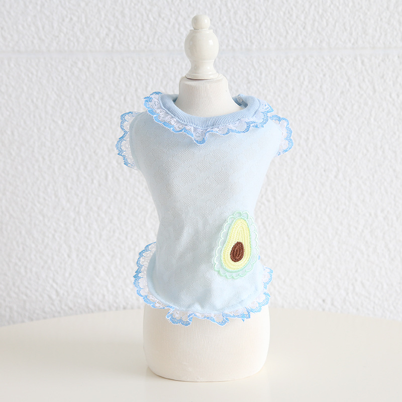 Pet Fruit Vest Lace Trim Knit Fabric
