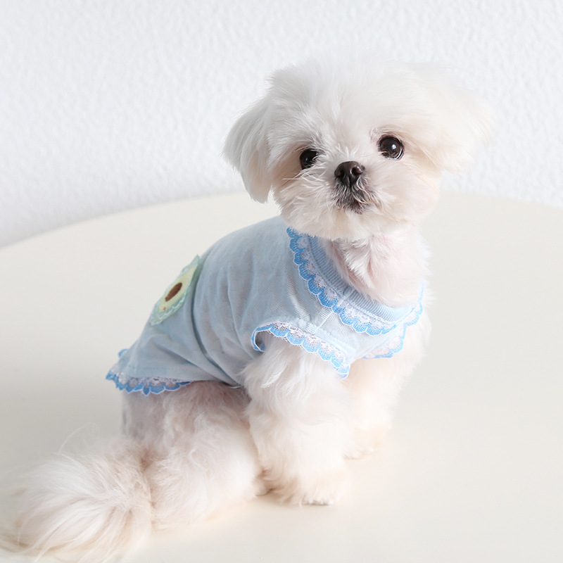 Pet Fruit Vest Lace Trim Knit Fabric