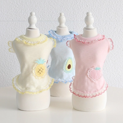 Pet Fruit Vest Lace Trim Knit Fabric 01