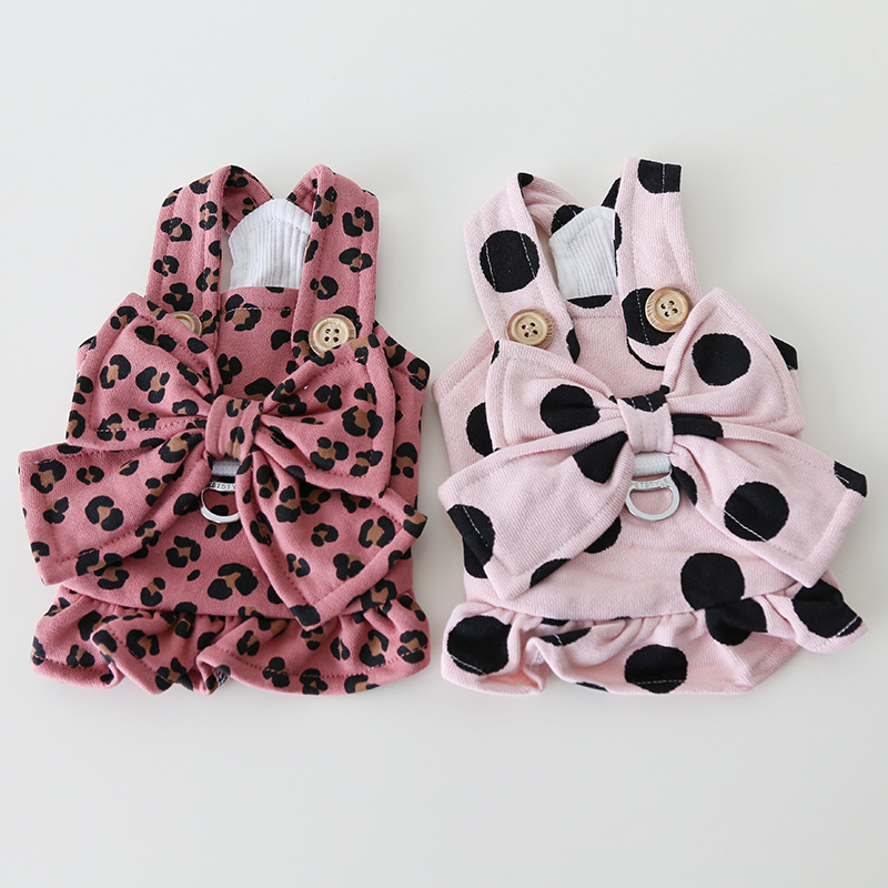Pet Harness Dress Big Bow Design