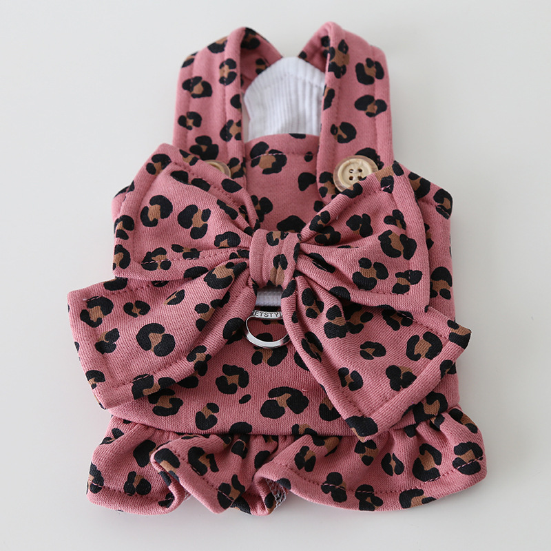 Pet Harness Dress Big Bow Design