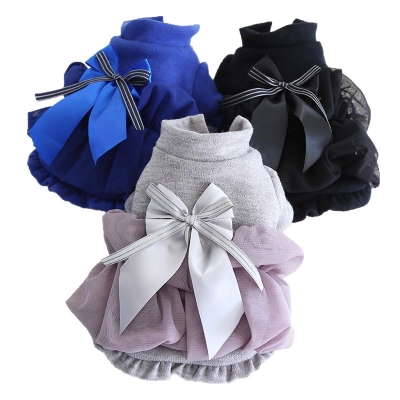 Pet Cloud Knit Dress Puffy Skirt 01