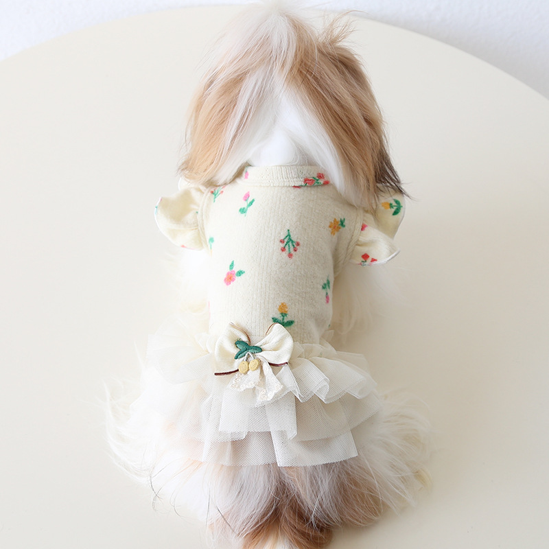 Pet Jacquette Dress Wing Sleeve Thin Fleece