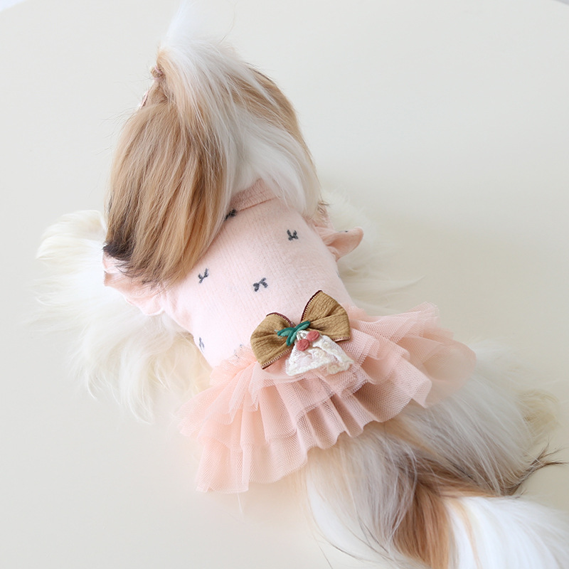 Pet Jacquette Dress Wing Sleeve Thin Fleece