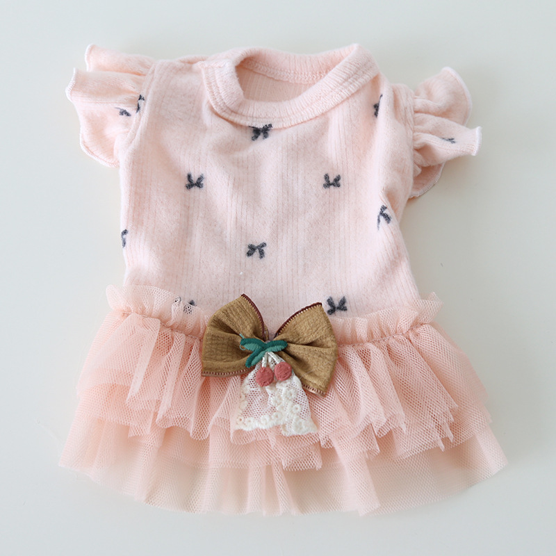 Pet Jacquette Dress Wing Sleeve Thin Fleece