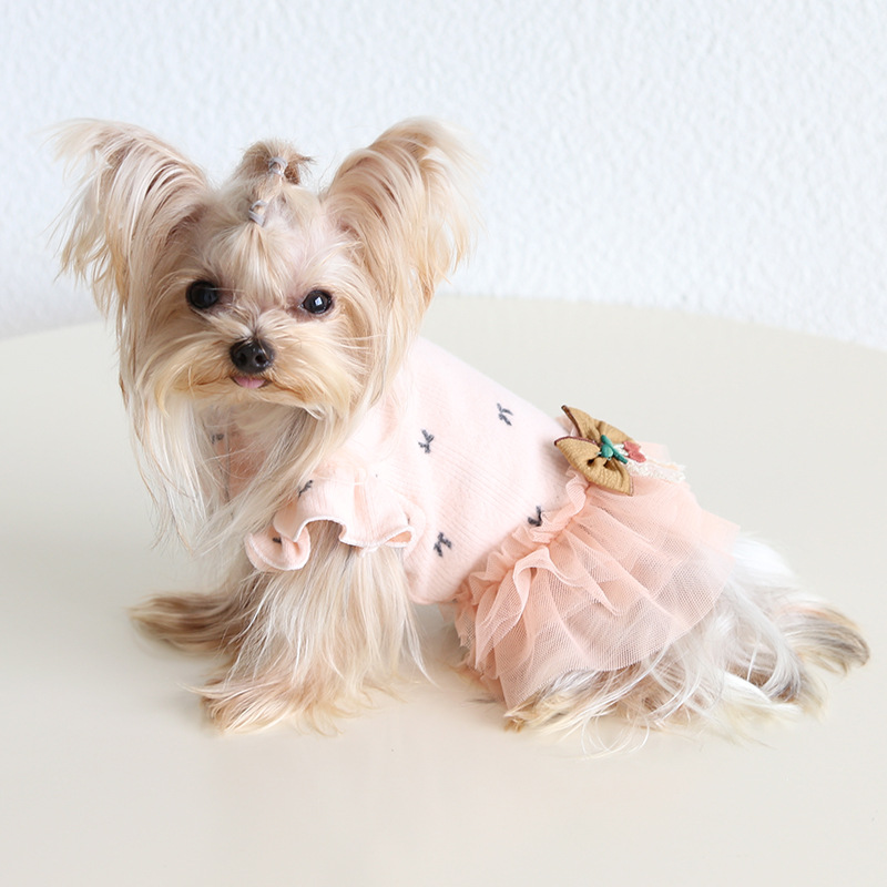 Pet Jacquette Dress Wing Sleeve Thin Fleece