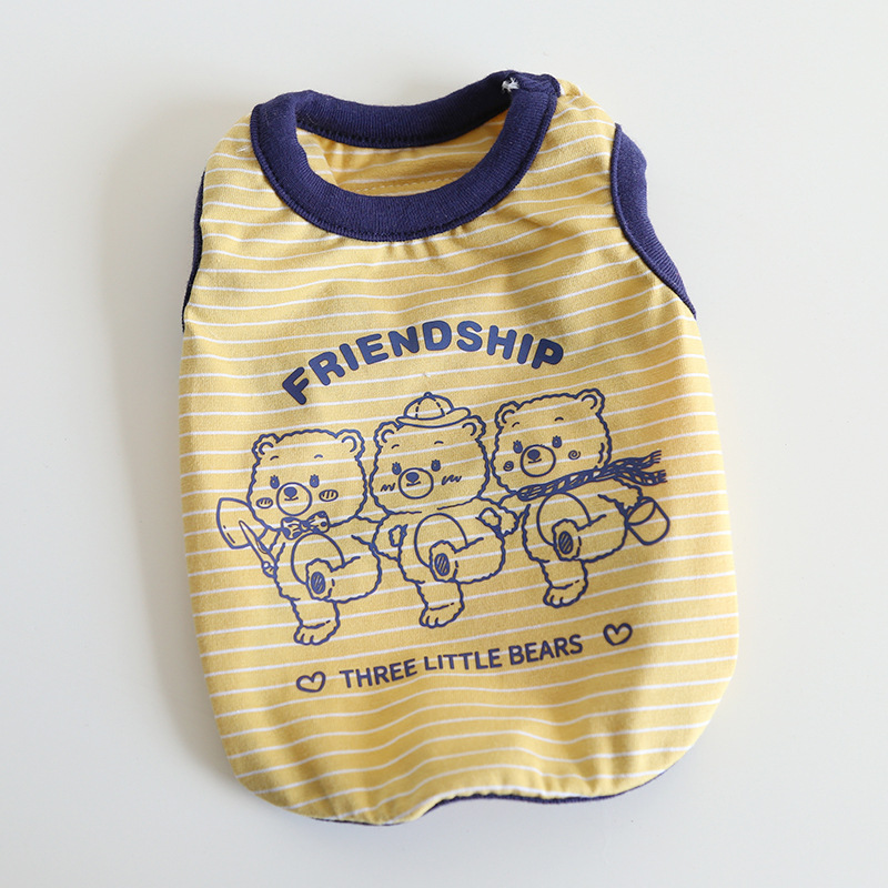 Pet Cotton Vest Three Bears Graphic Design